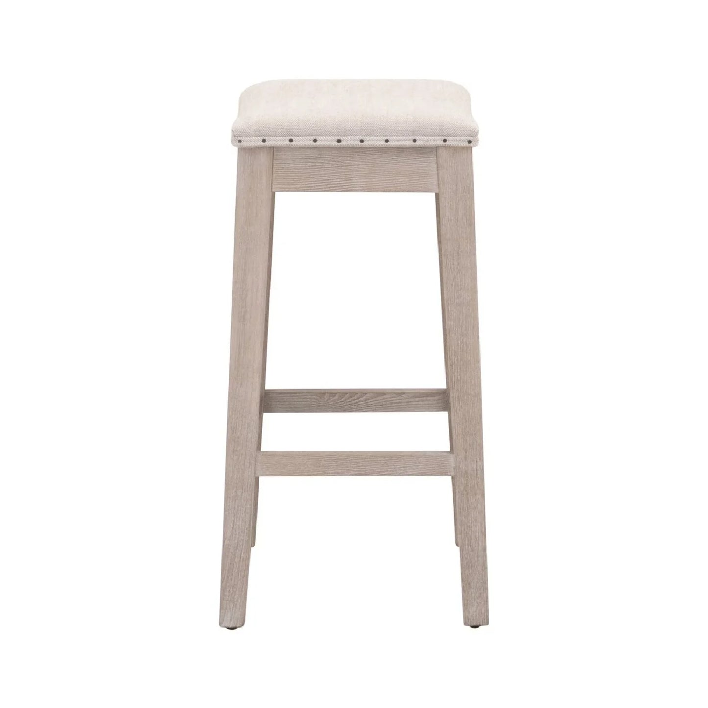 Luxury Modern Gray Ash Wood Counter Stool European Style for Villa