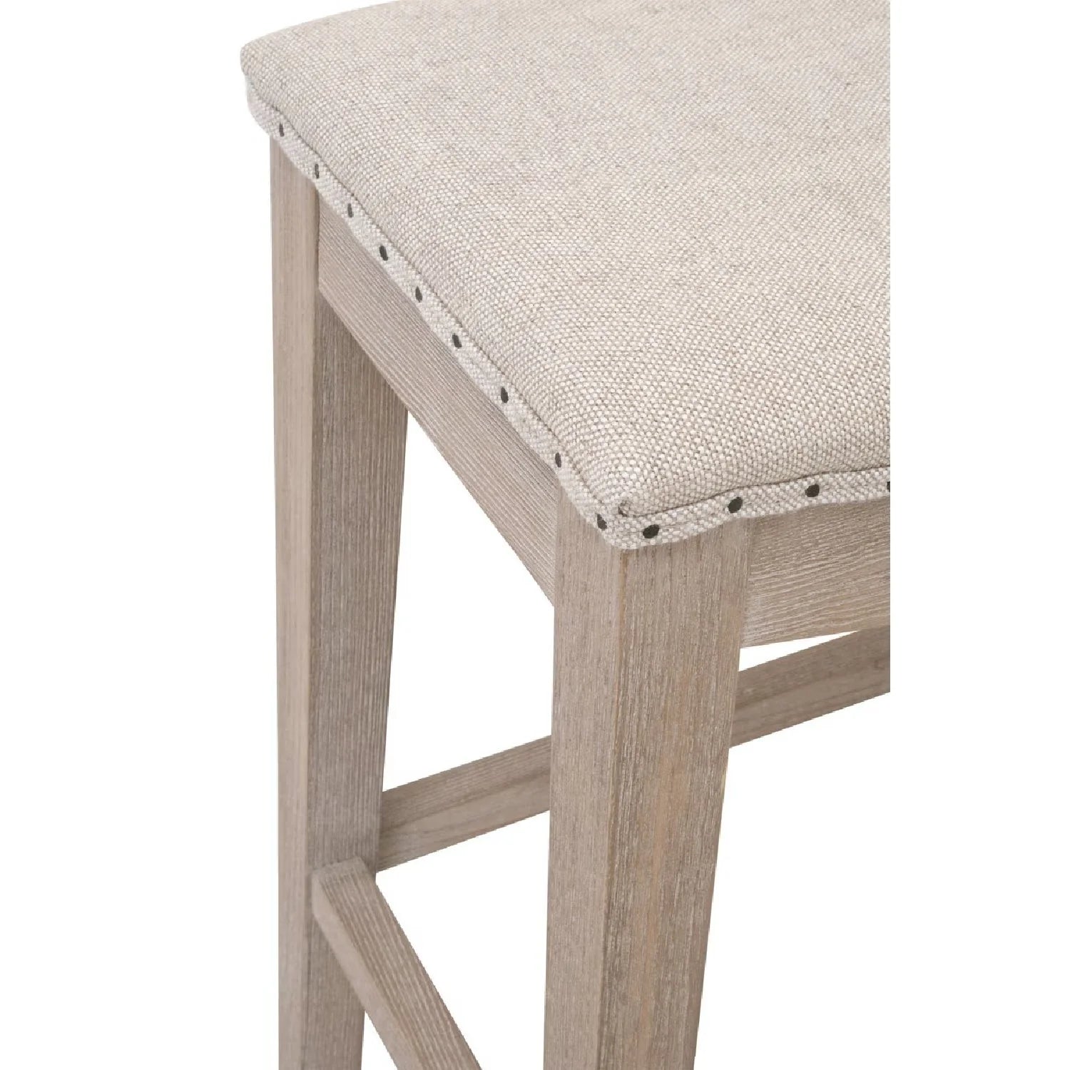 Luxury Modern Gray Ash Wood Counter Stool European Style for Villa