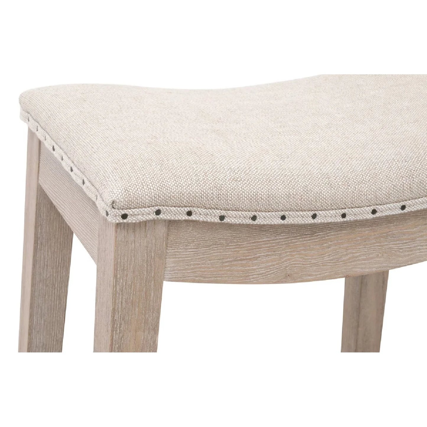 Luxury Modern Gray Ash Wood Counter Stool European Style for Villa