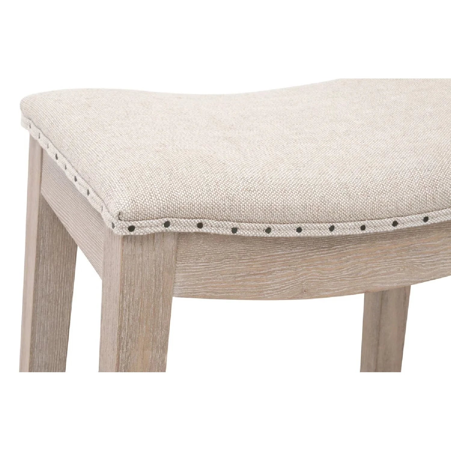 Luxury Modern Gray Ash Wood Counter Stool European Style for Villa