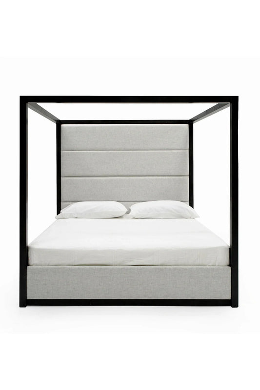 Luxury Modern Gray Canopy Bed European Style for Villa
