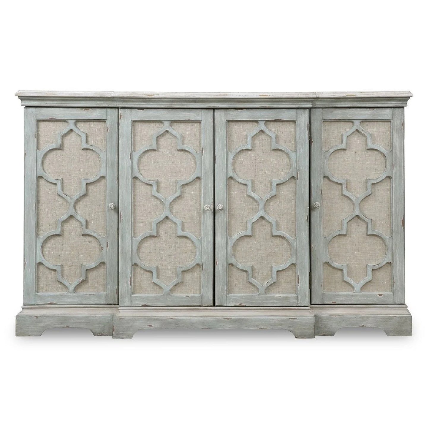 Luxury Modern Gray Carved 4-Door Cabinet European Style for Villa