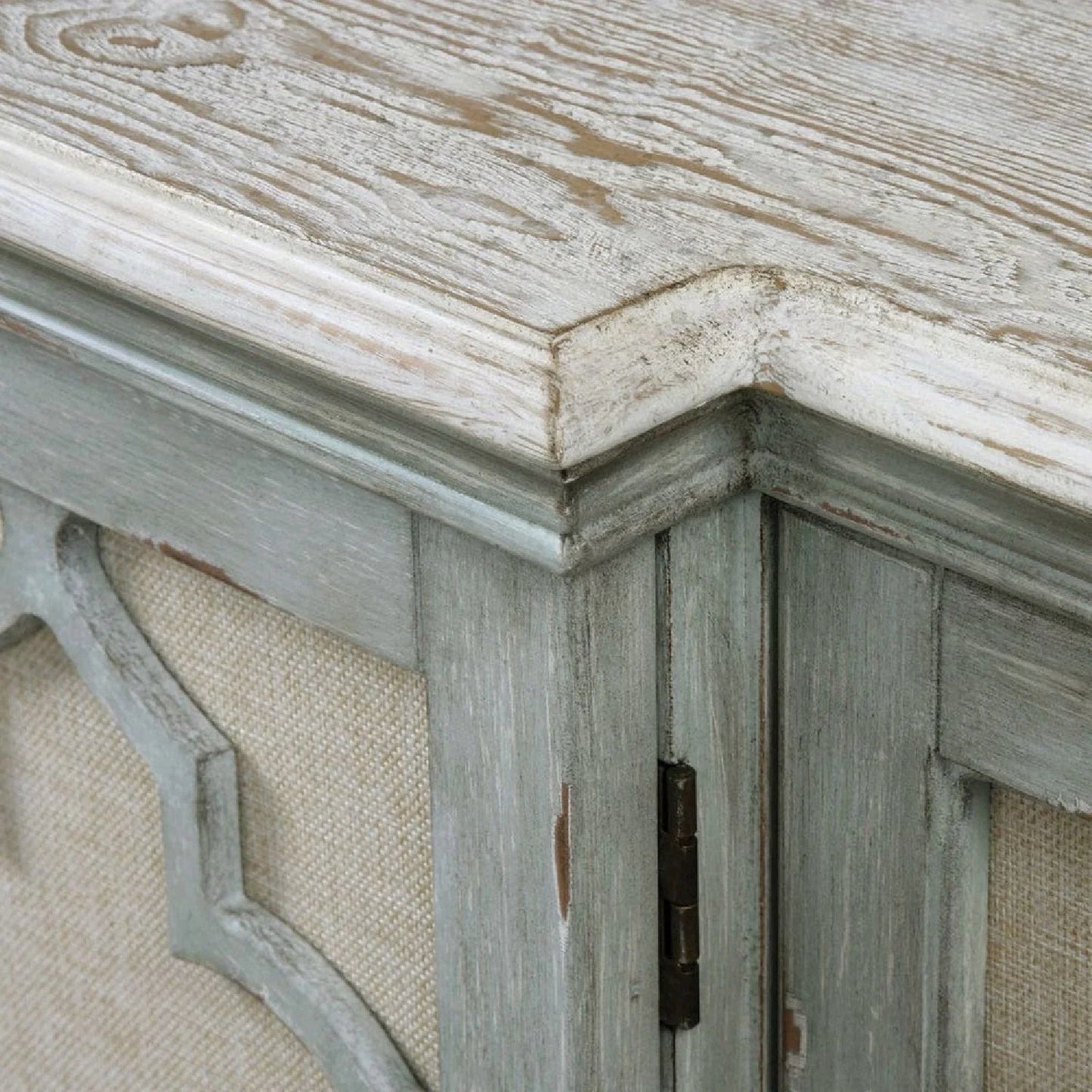 Luxury Modern Gray Carved 4-Door Cabinet European Style for Villa