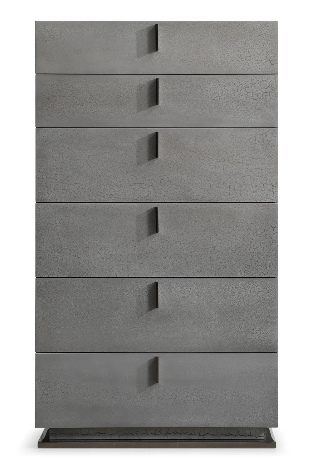 Luxury Modern Gray Crackle 6-Drawer Chest European Style for Villa