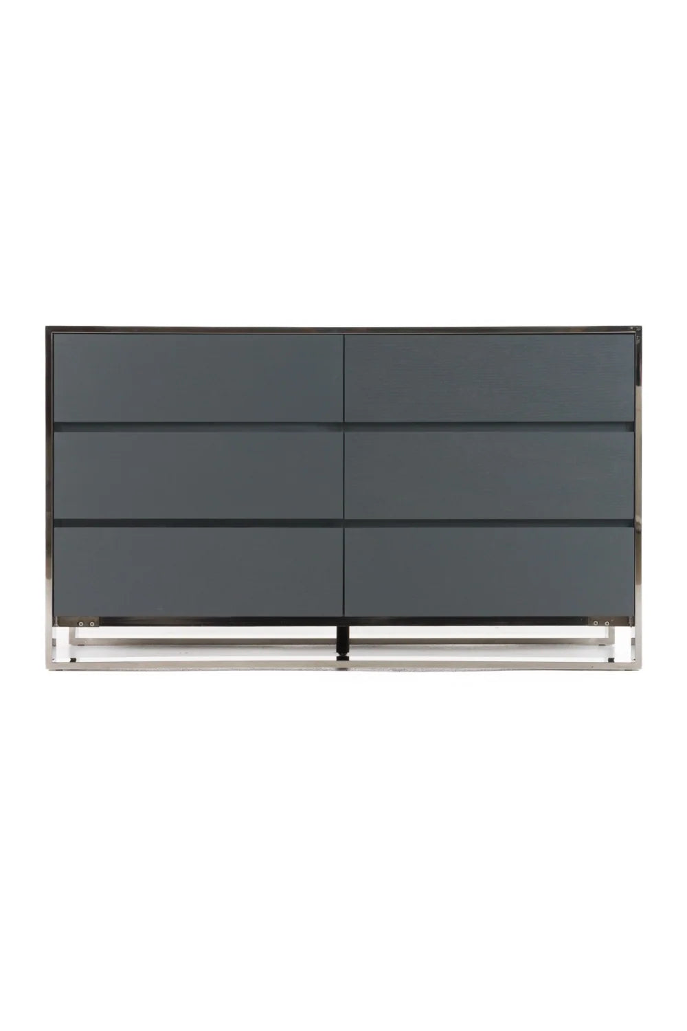Luxury Modern Gray Elm 6-Drawer Dresser European Style for Villa