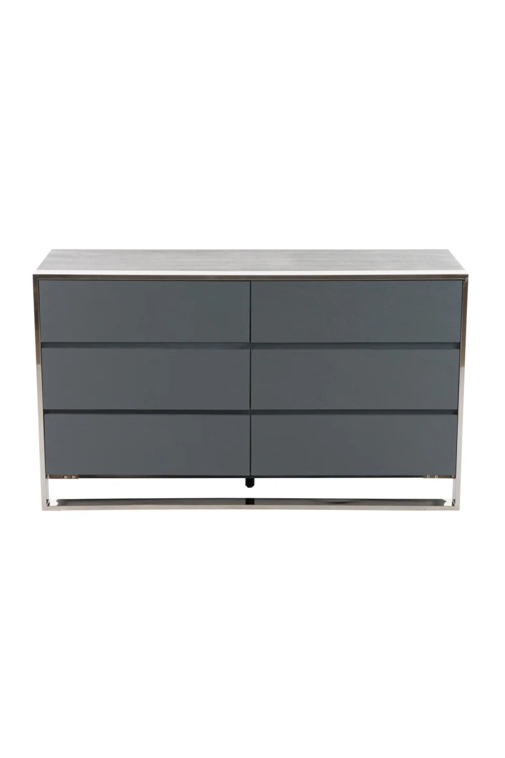 Luxury Modern Gray Elm 6-Drawer Dresser European Style for Villa