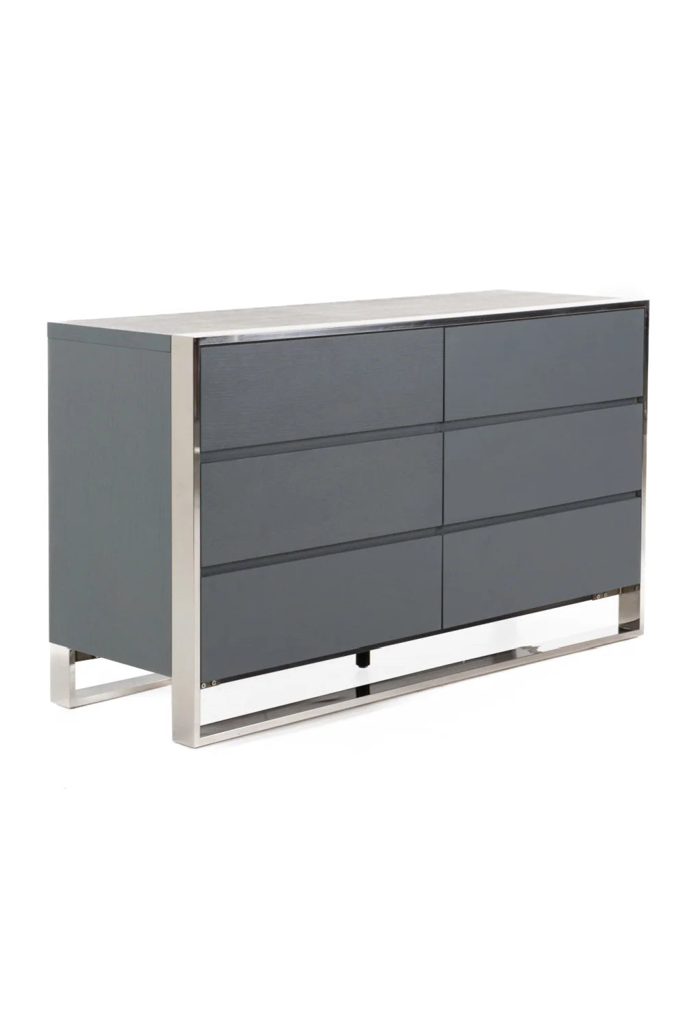 Luxury Modern Gray Elm 6-Drawer Dresser European Style for Villa