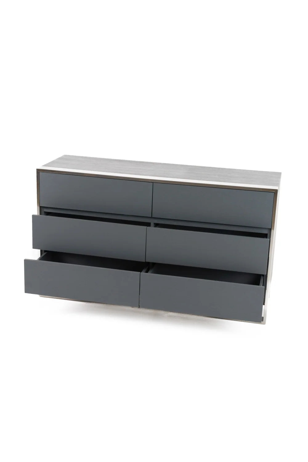Luxury Modern Gray Elm 6-Drawer Dresser European Style for Villa
