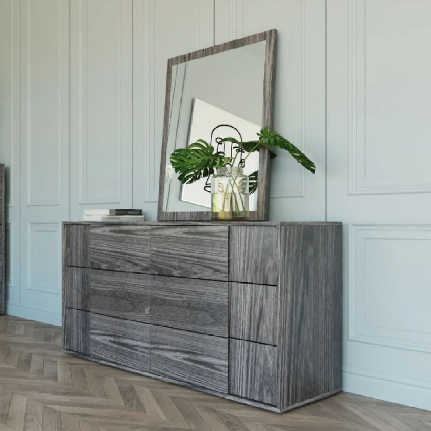 Luxury Modern Gray Elm Dresser European Style for Villa