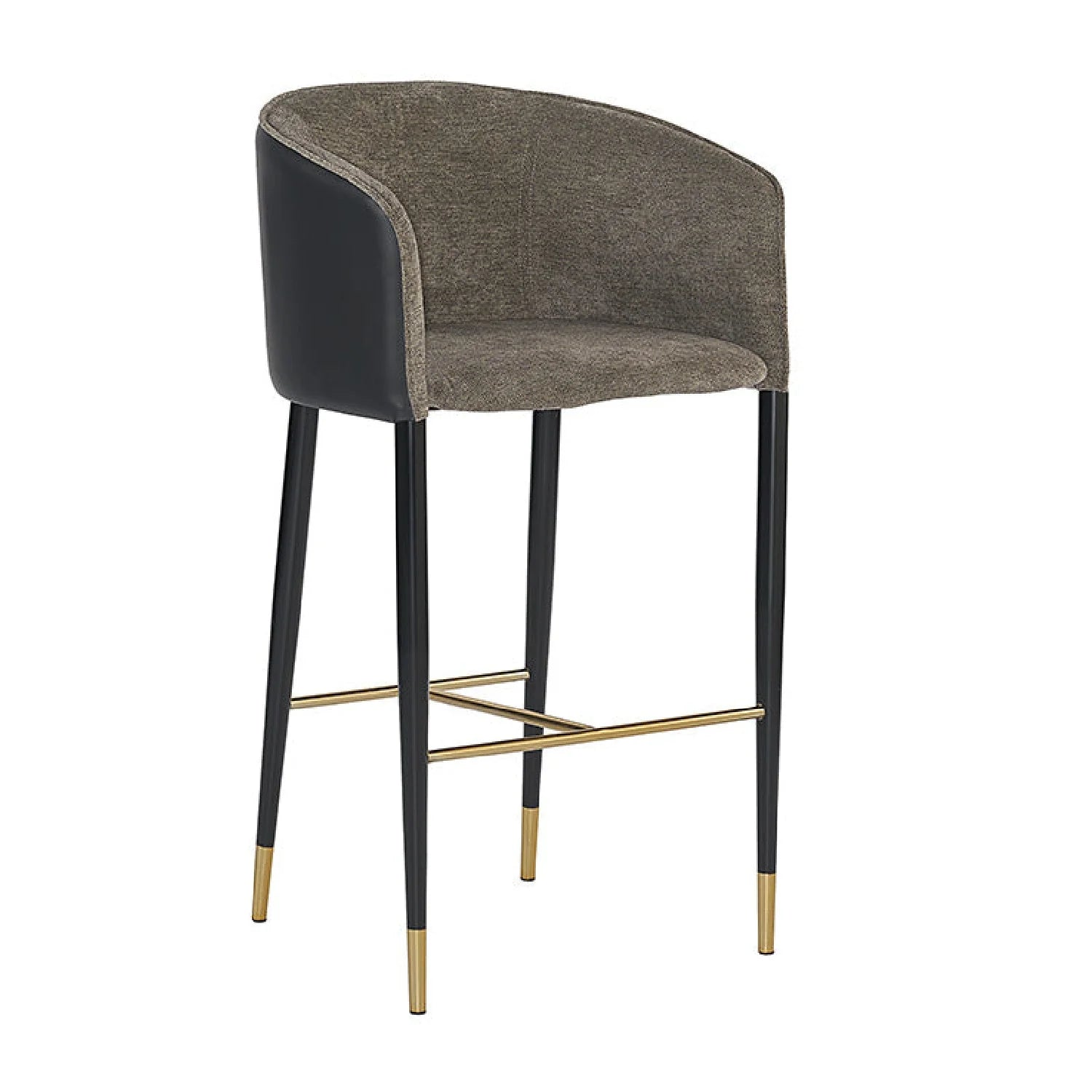 Luxury Modern Gray Fabric Bar Stool European Style for Villa