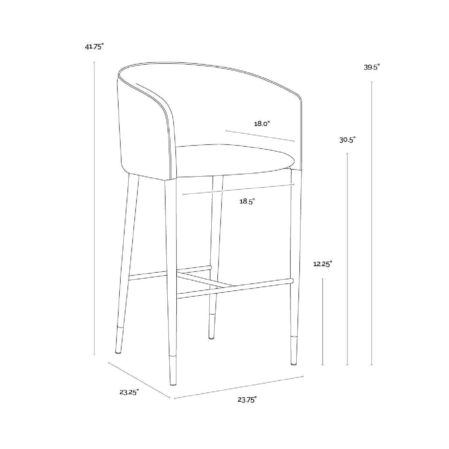 Luxury Modern Gray Fabric Bar Stool European Style for Villa