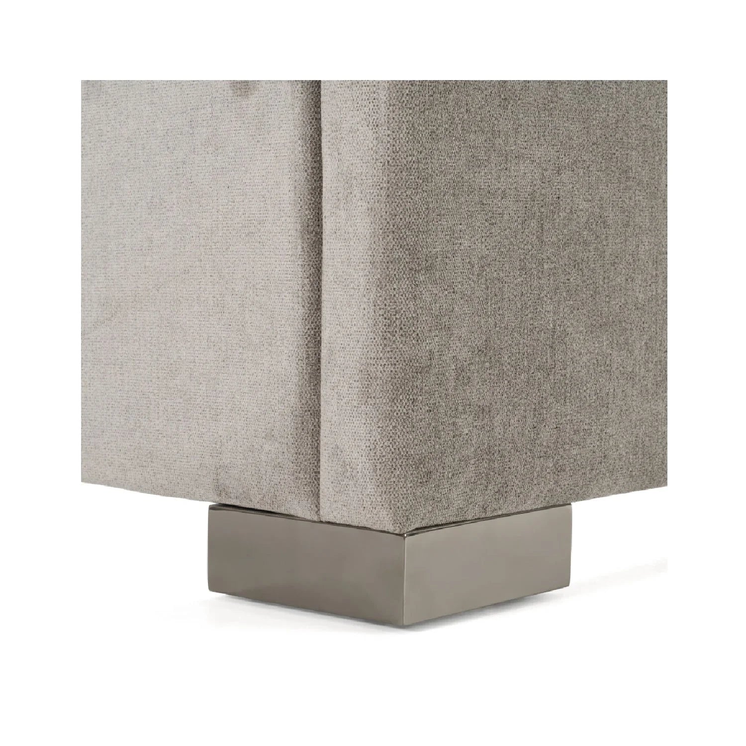 Luxury Modern Gray Fabric Panel Headboard Queen Bed European Style for Villa
