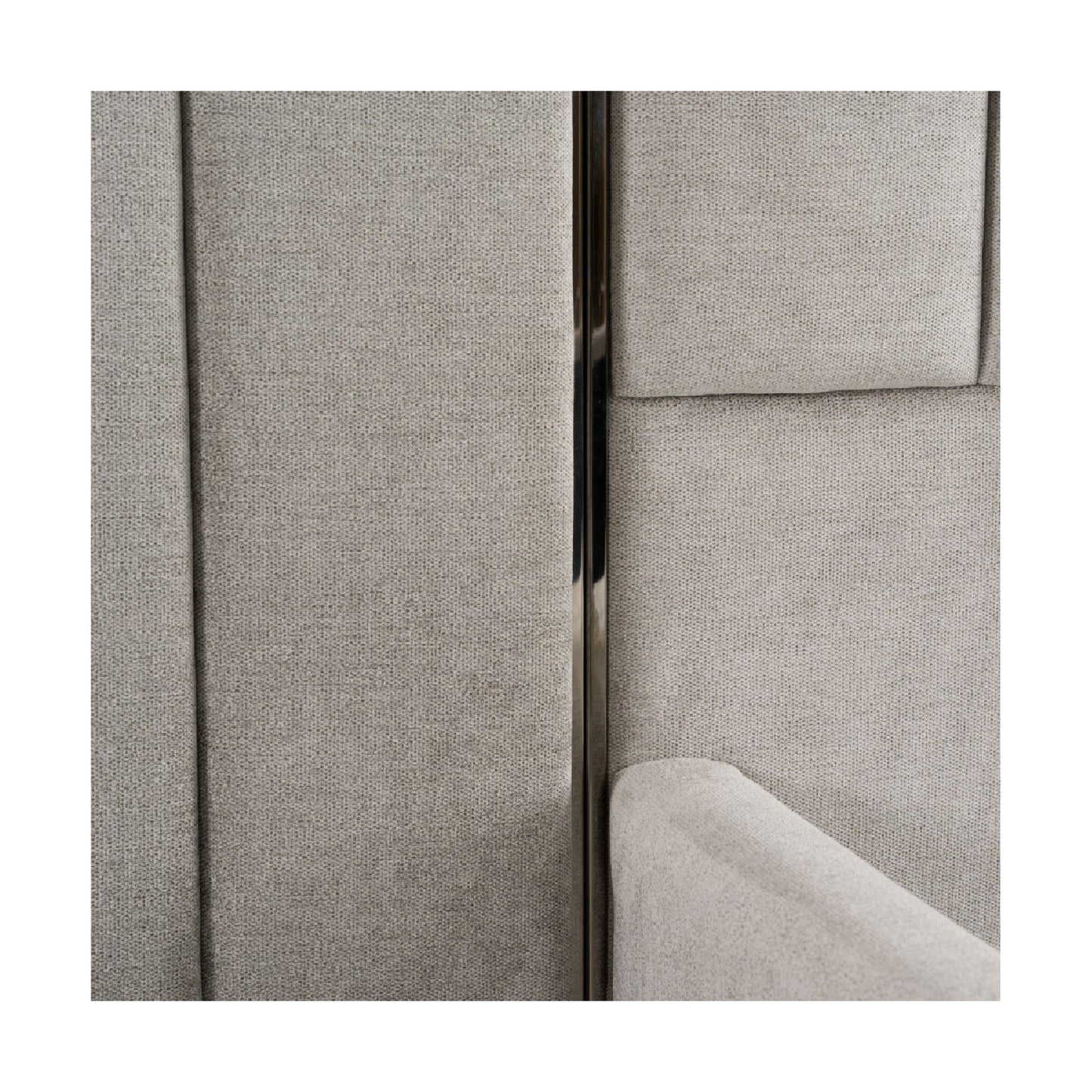 Luxury Modern Gray Fabric Panel Headboard Queen Bed European Style for Villa