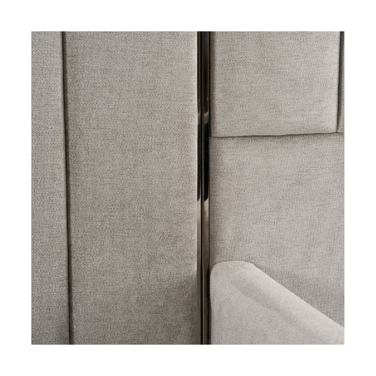 Luxury Modern Gray Fabric Panel Headboard Queen Bed European Style for Villa