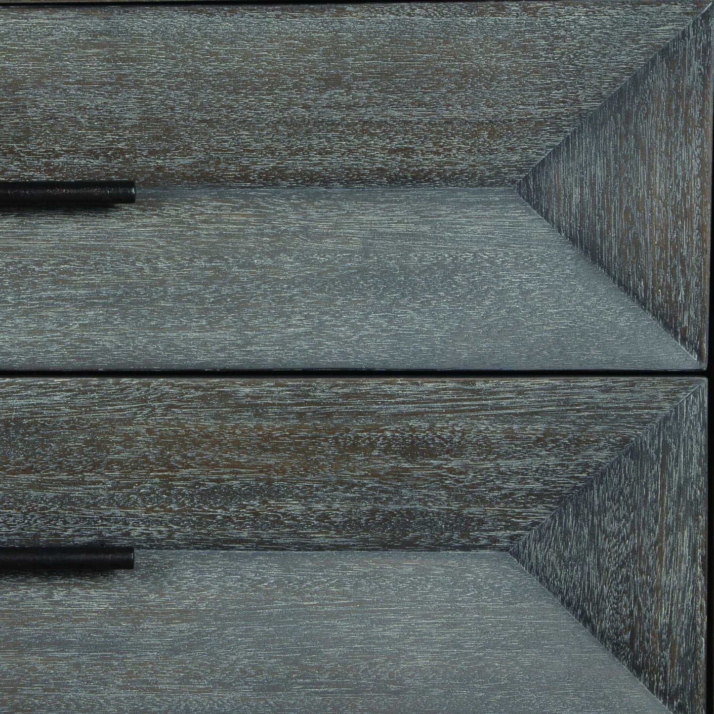 Luxury Modern Gray Glazed Acacia 3-Drawer Chest European Style for Villa