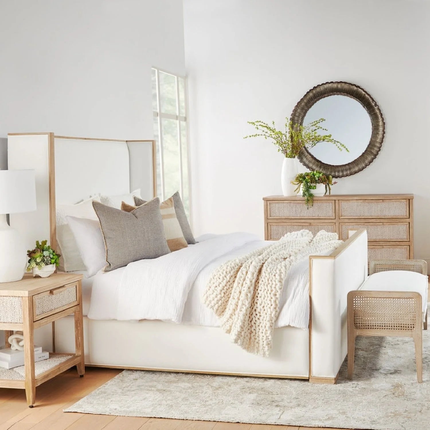 Luxury Modern Gray Mahogany Dresser European Style for Villa