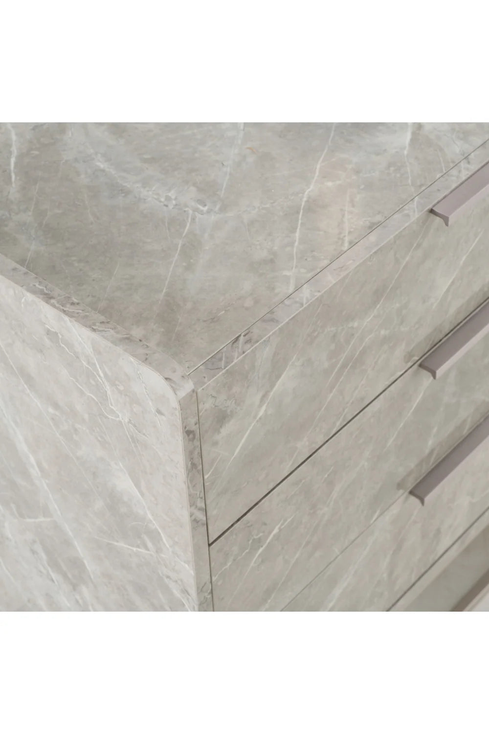 Luxury Modern Gray Marble Six Drawer Dresser European Style for Villa