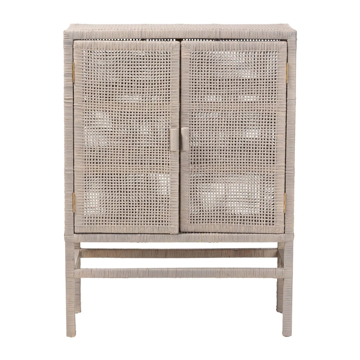 Luxury Modern Gray Rattan 2-Door Cabinet European Style for Villa