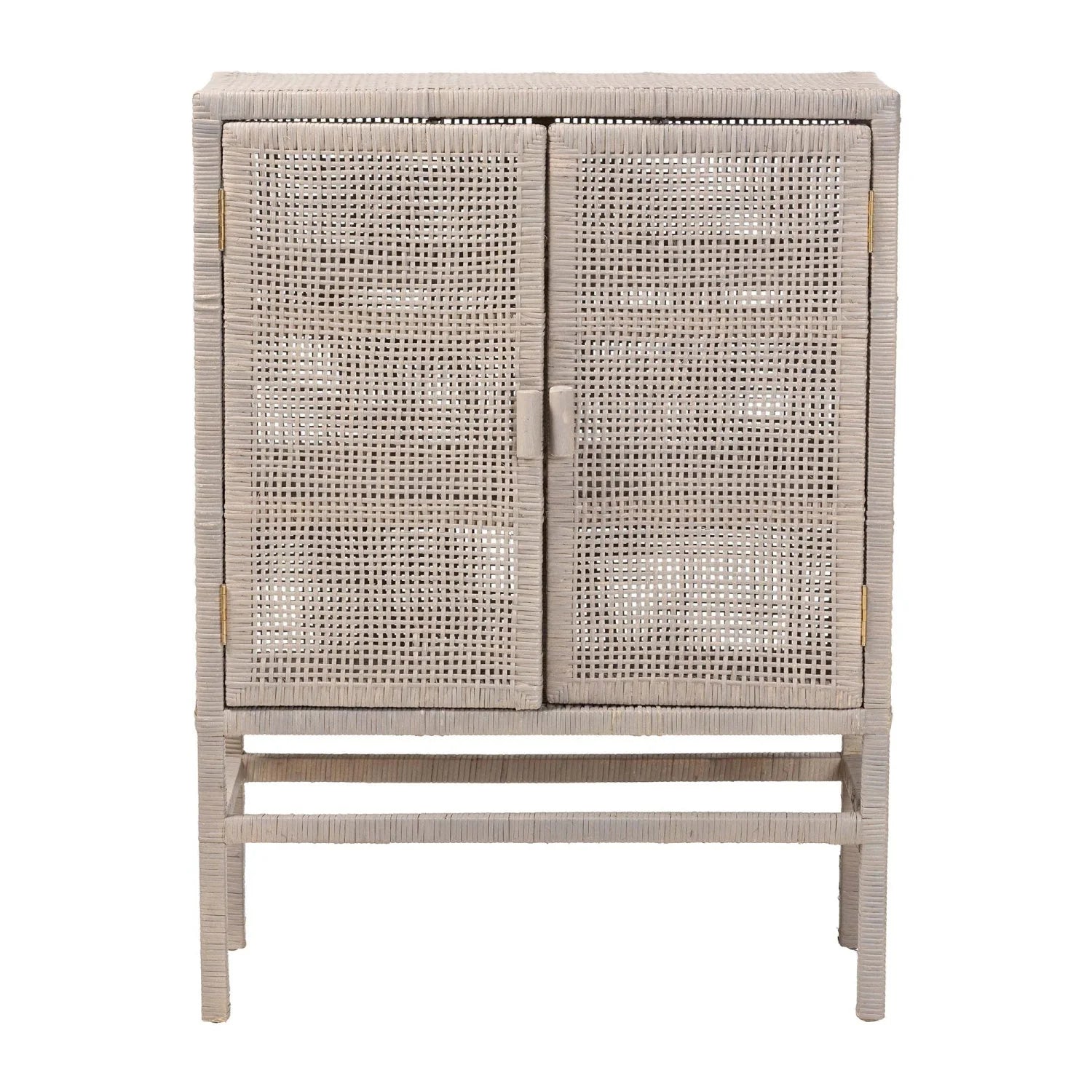 Luxury Modern Gray Rattan 2-Door Cabinet European Style for Villa