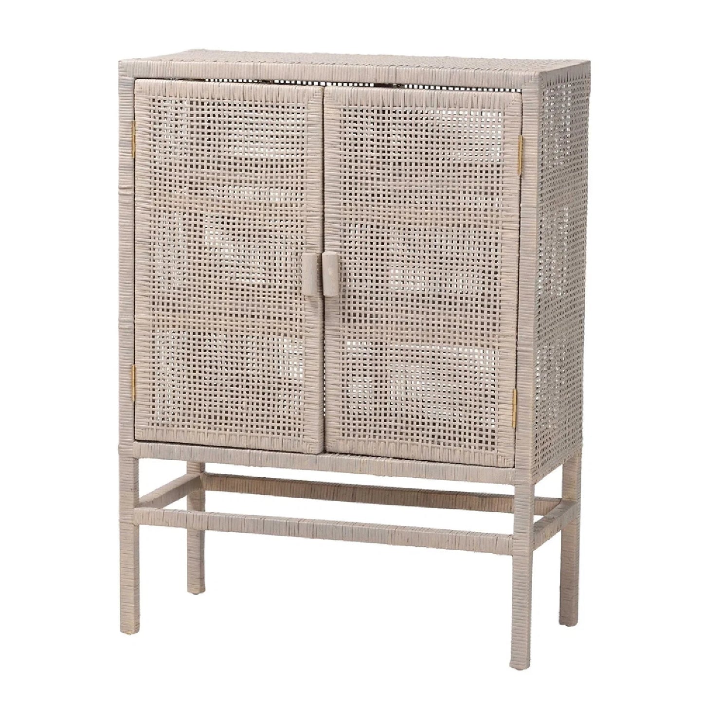 Luxury Modern Gray Rattan 2-Door Cabinet European Style for Villa