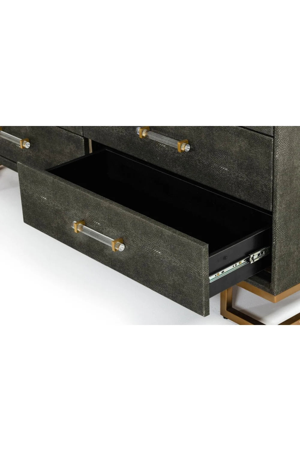 Luxury Modern Gray Shagreen 6 Drawer Dresser European Style for Villa