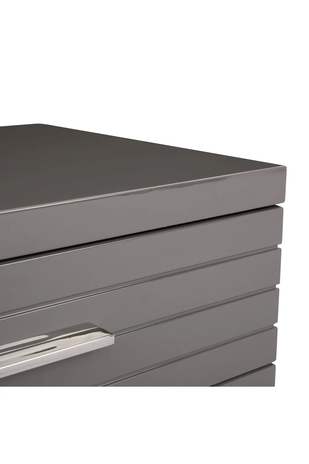Luxury Modern Gray Slatted 6-Drawer Chest European Style for Villa