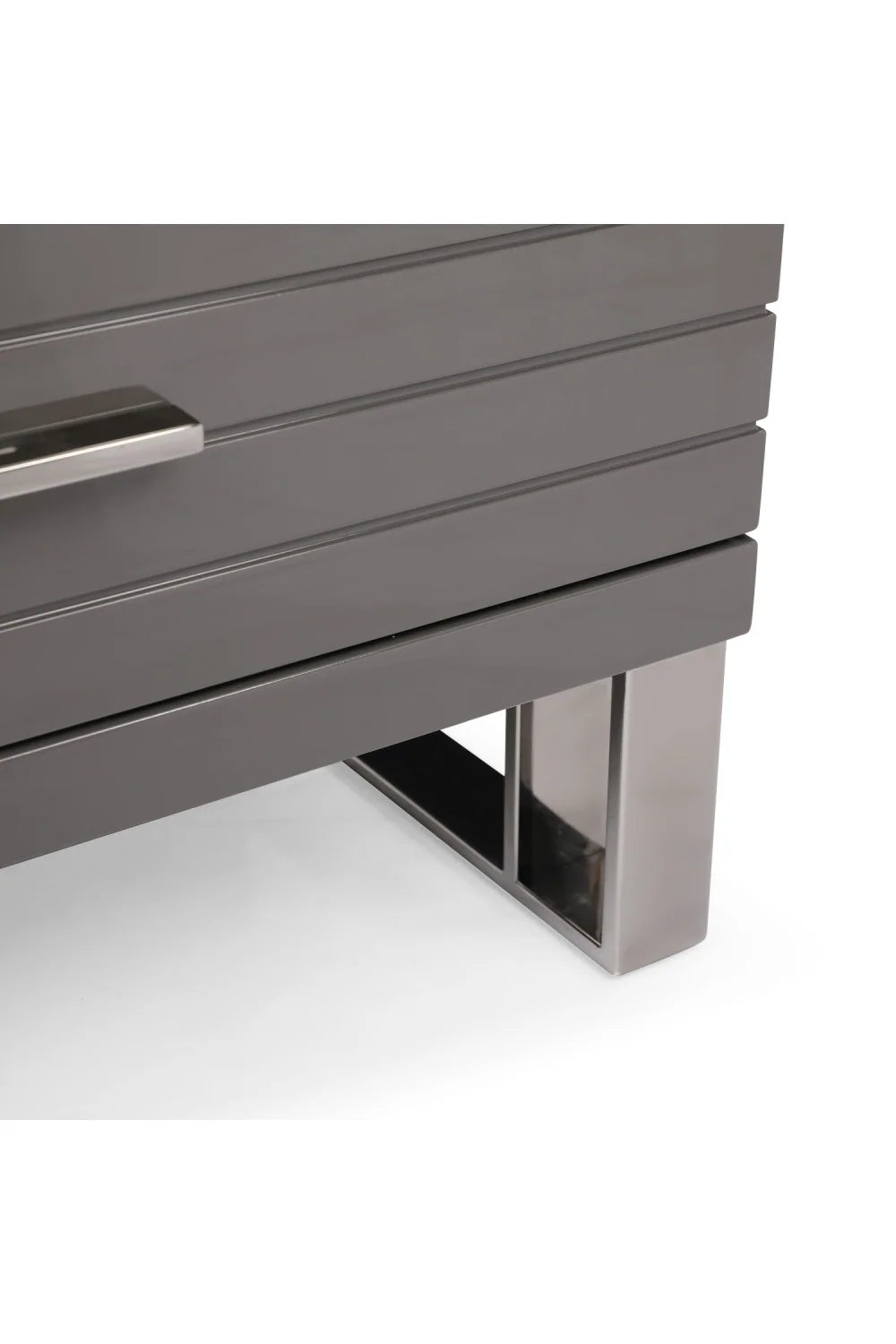 Luxury Modern Gray Slatted 6-Drawer Chest European Style for Villa