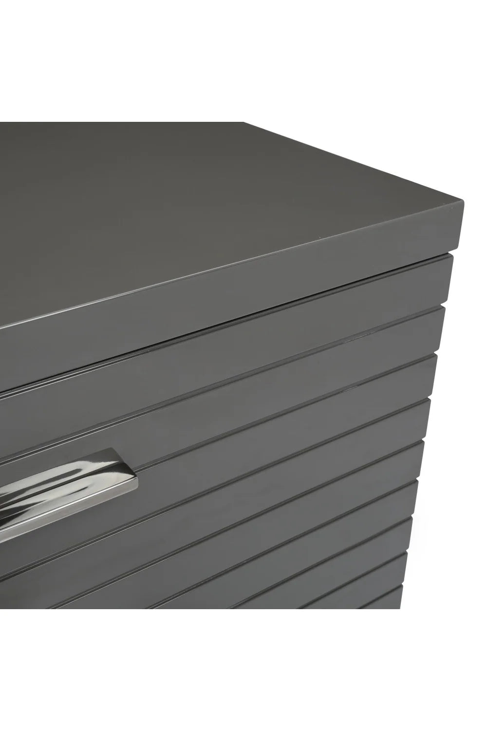 Luxury Modern Gray Slatted 6-Drawer Dresser European Style for Villa