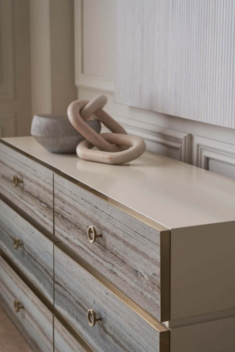 Luxury Modern Gray Stone Dresser European Style for Villa