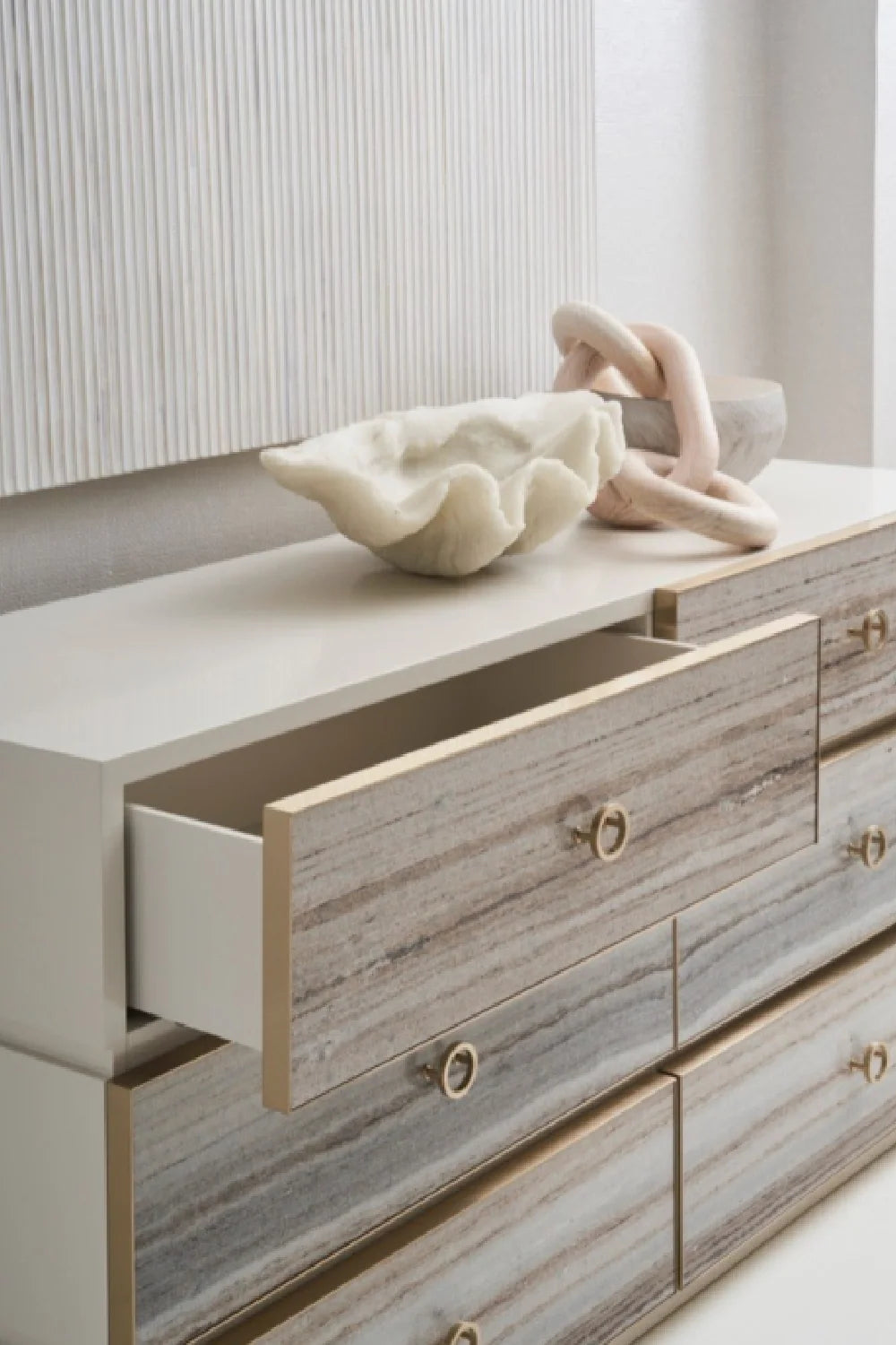 Luxury Modern Gray Stone Dresser European Style for Villa