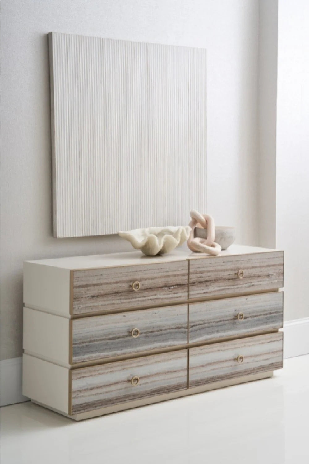 Luxury Modern Gray Stone Dresser European Style for Villa