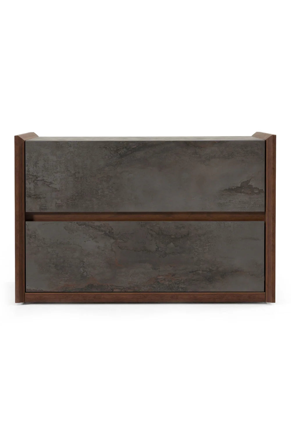Luxury Modern Gray Stucco 2-Drawer Nightstand European Style for Villa