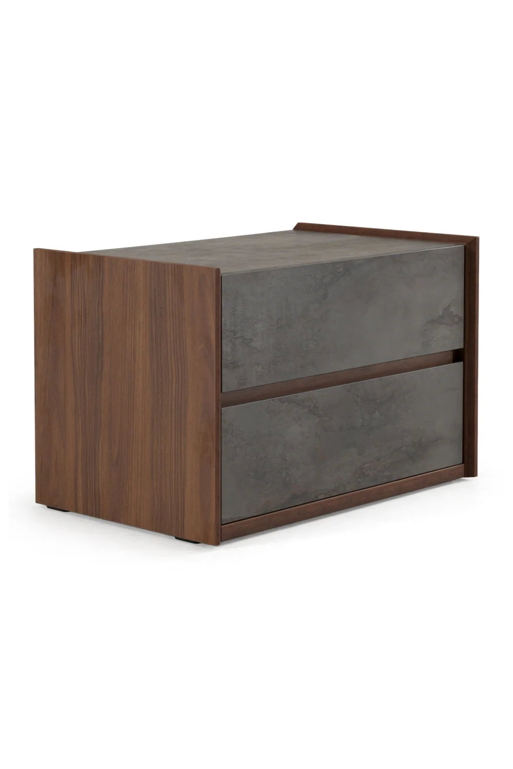Luxury Modern Gray Stucco 2-Drawer Nightstand European Style for Villa