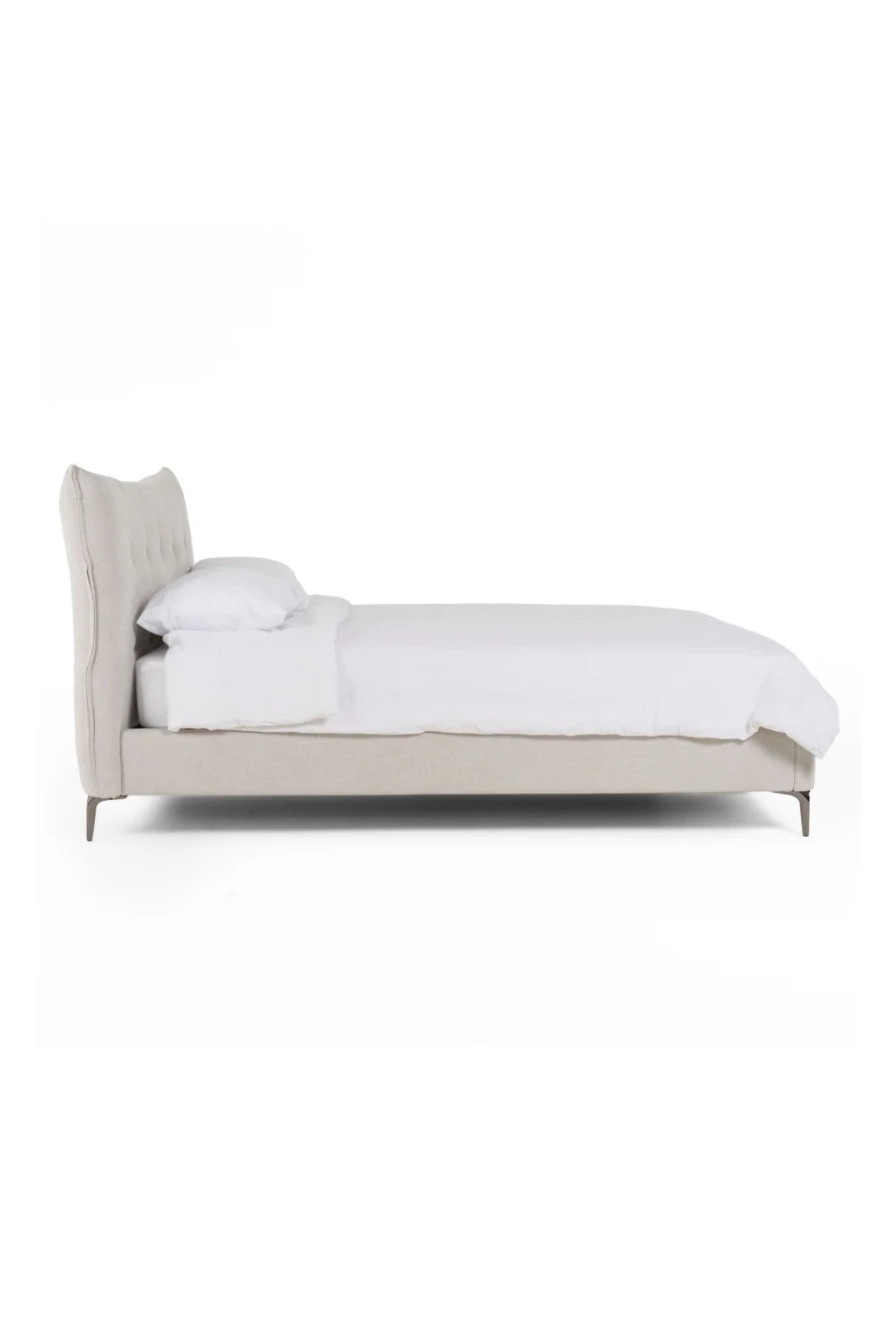 Luxury Modern Gray Tufted Bed European Style for Villa