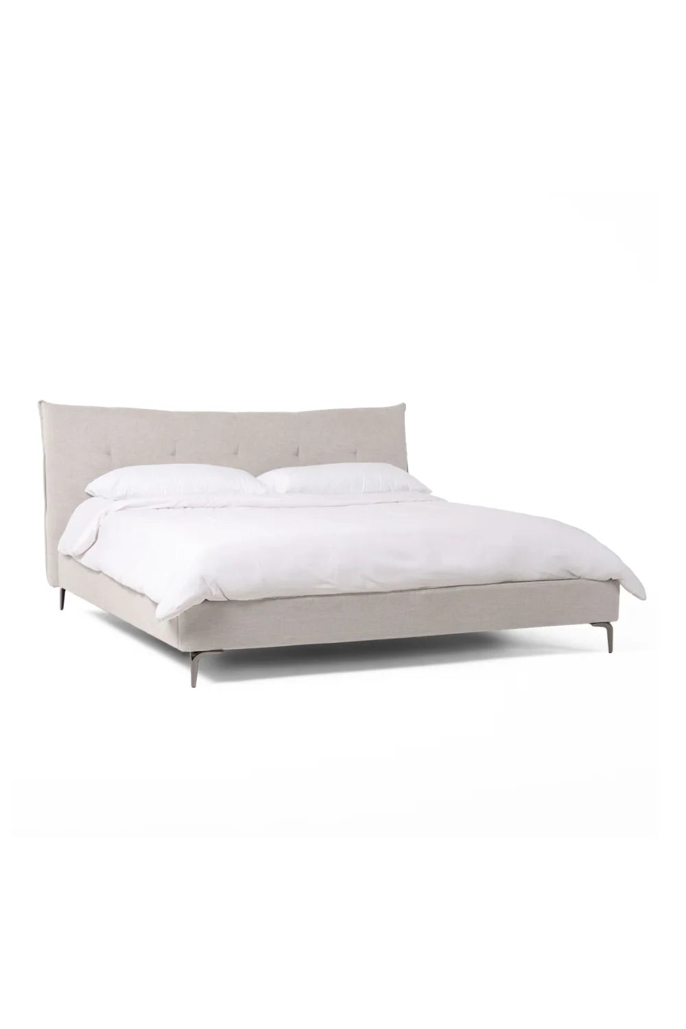 Luxury Modern Gray Tufted Bed European Style for Villa