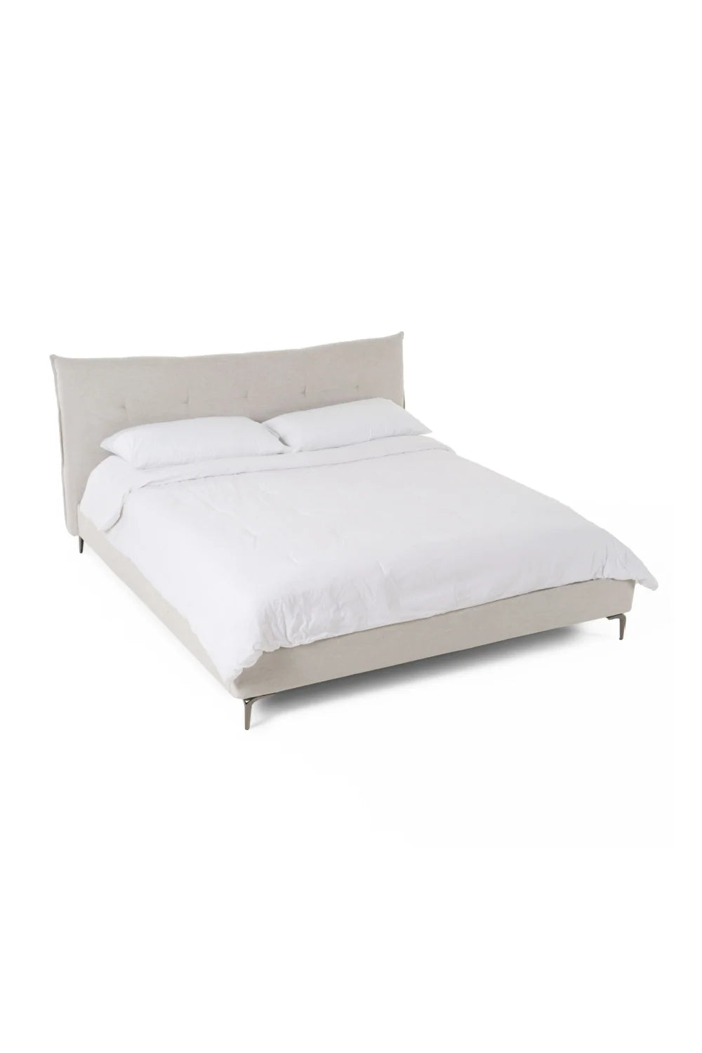 Luxury Modern Gray Tufted Bed European Style for Villa