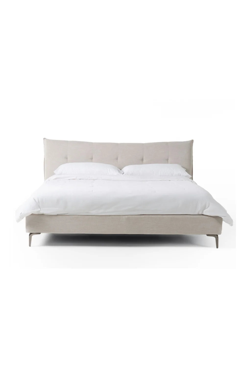 Luxury Modern Gray Tufted Bed European Style for Villa