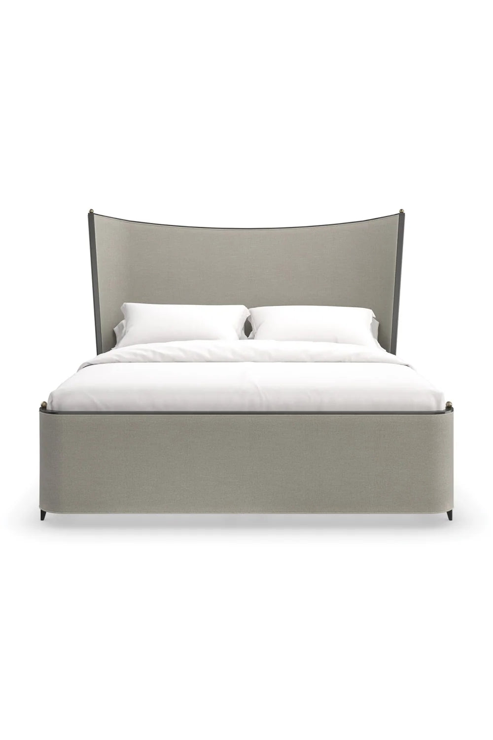 Luxury Modern Gray Upholstered Bed European Style for Villa