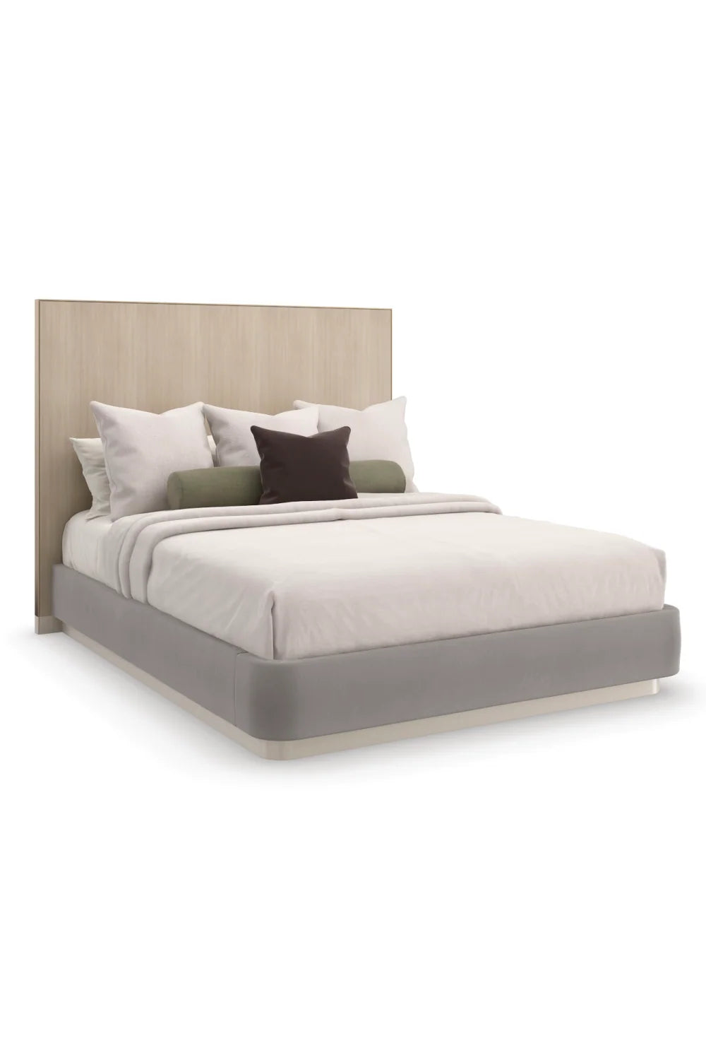 Luxury Modern Gray Upholstered Bed European Style for Villa
