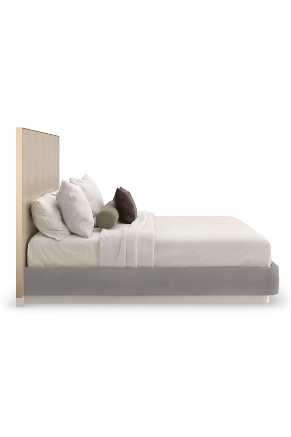 Luxury Modern Gray Upholstered Bed European Style for Villa
