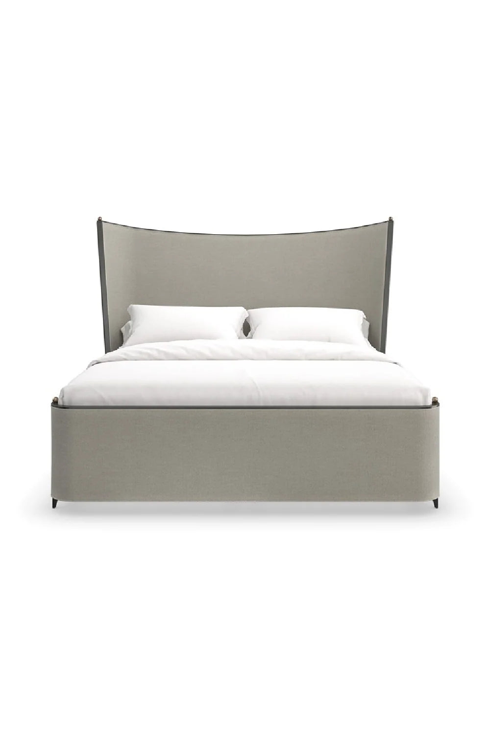 Luxury Modern Gray Upholstered Bed European Style for Villa
