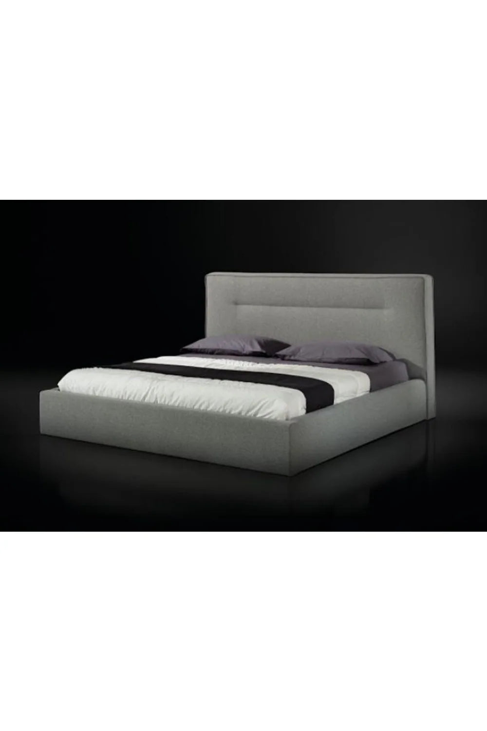 Luxury Modern Gray Upholstered Bed European Style for Villa