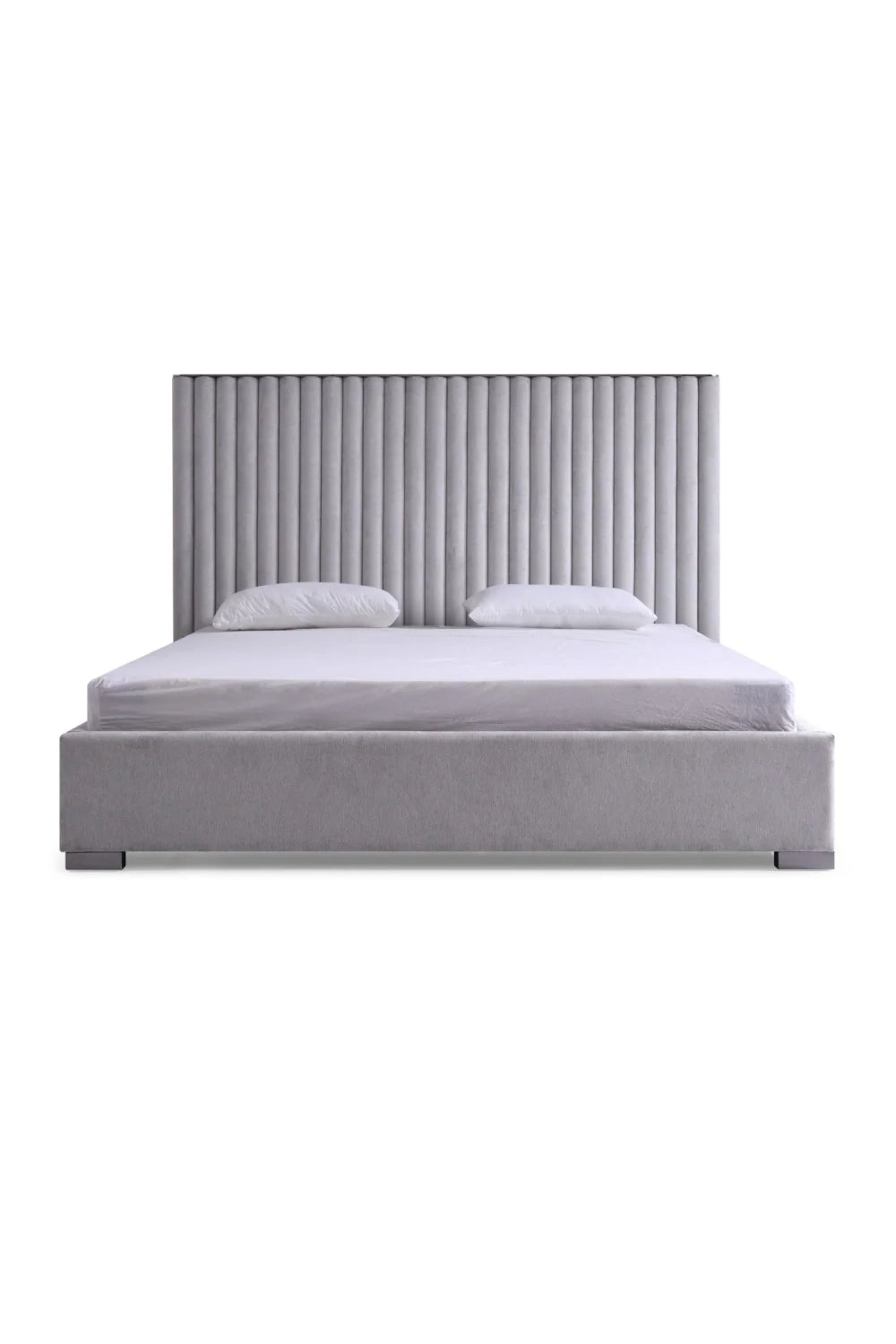 Luxury Modern Gray Velvet Bed European Style for Villa