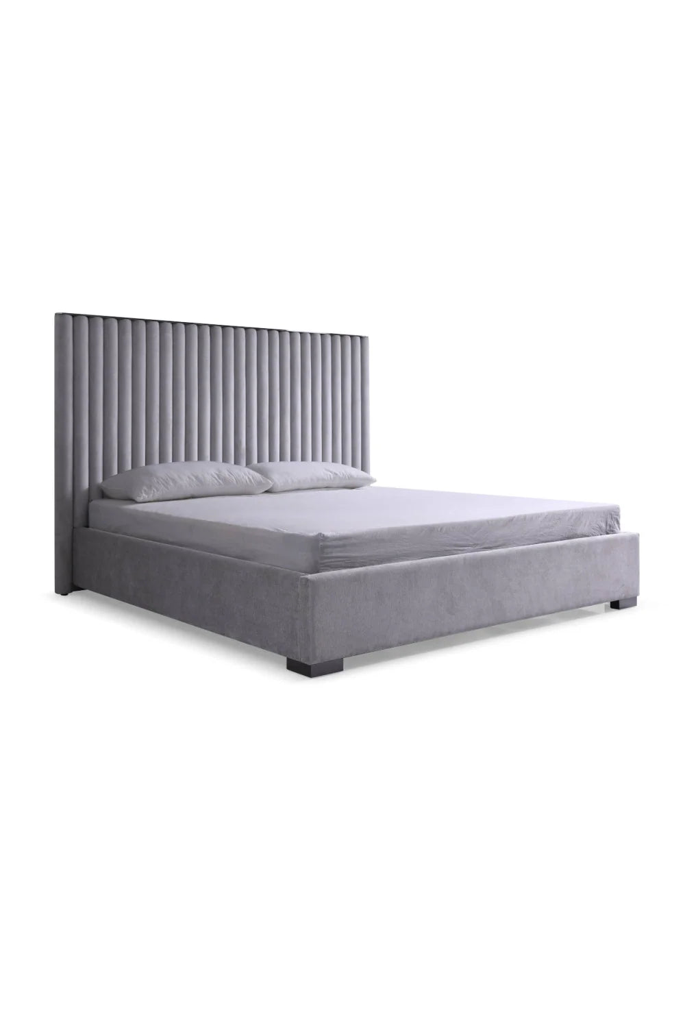 Luxury Modern Gray Velvet Bed European Style for Villa