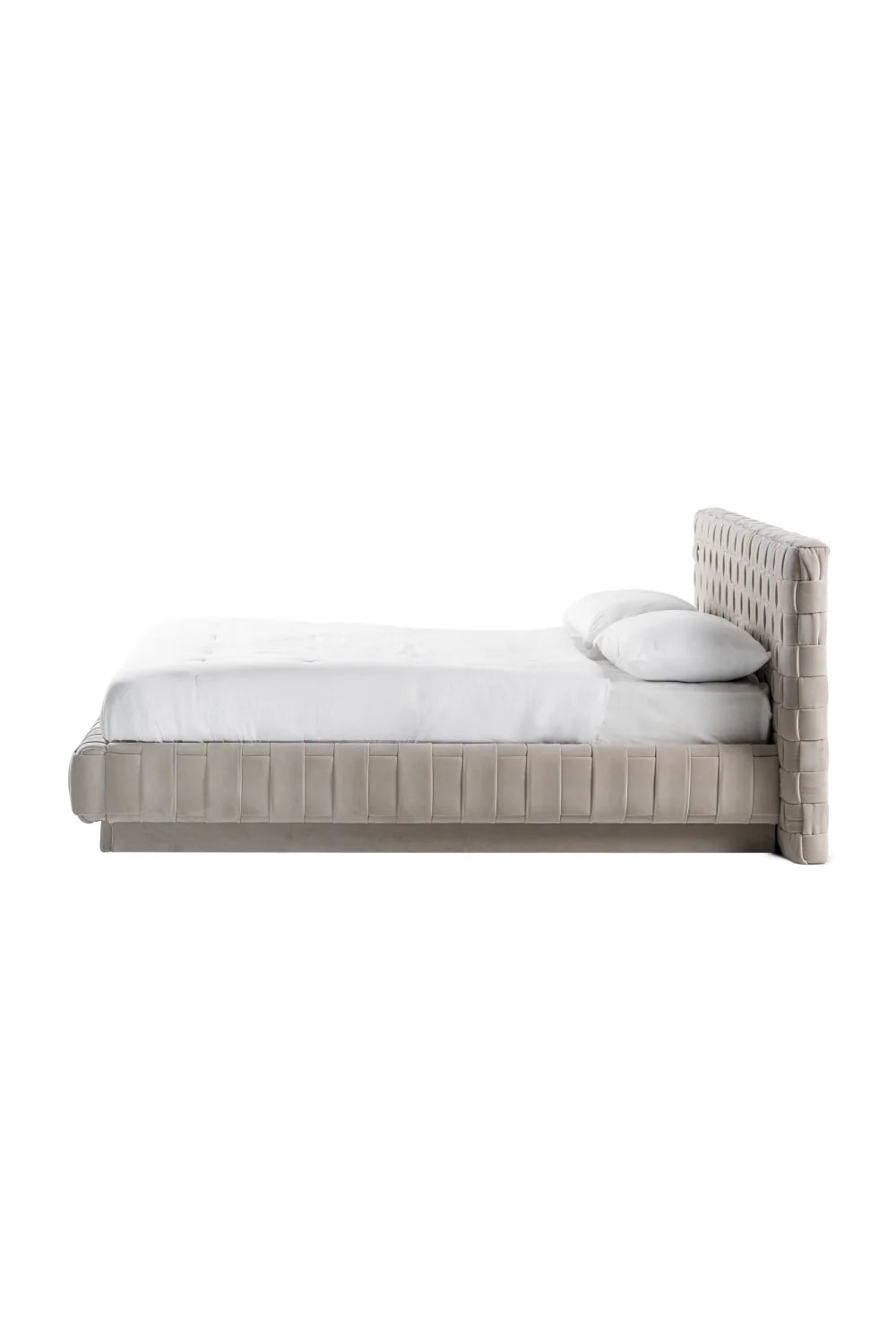 Luxury Modern Gray Velvet Bed European Style for Villa