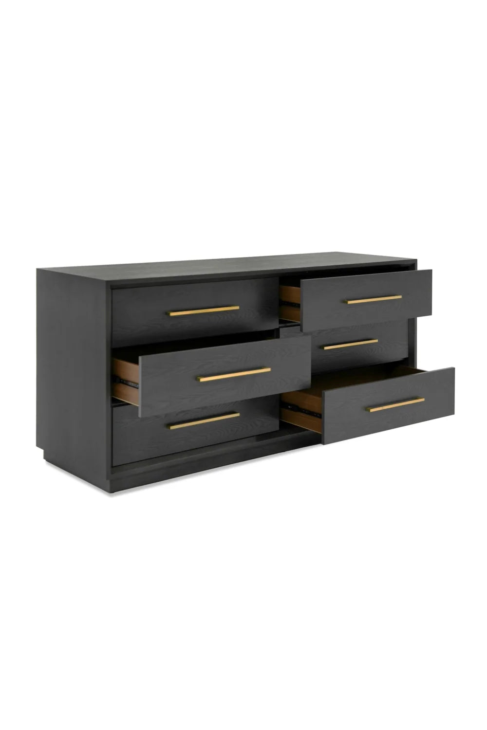 Luxury Modern Gray Wash 6-Drawer Dresser European Style for Villa