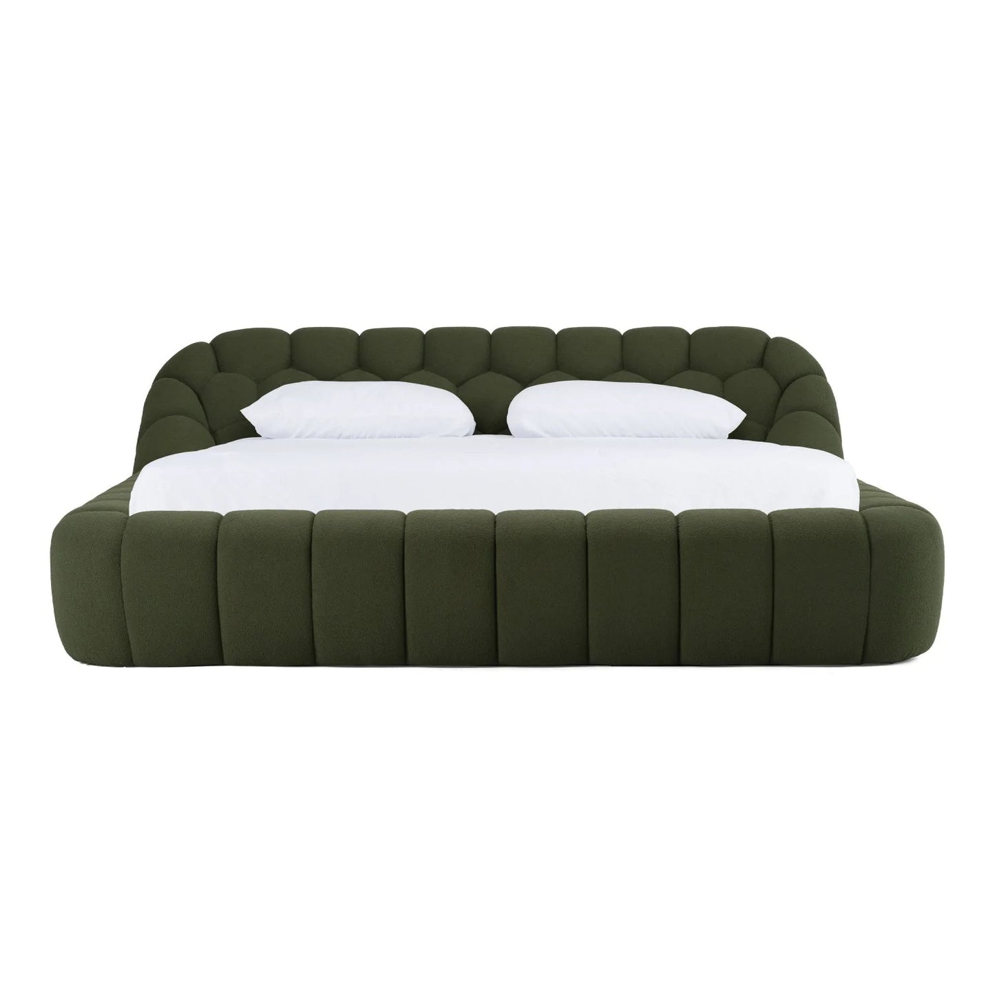Luxury Modern Green Hexagonal Tufted Bed European Style for Villa