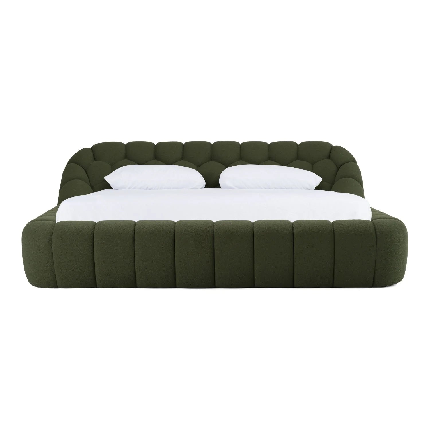 Luxury Modern Green Hexagonal Tufted Bed European Style for Villa