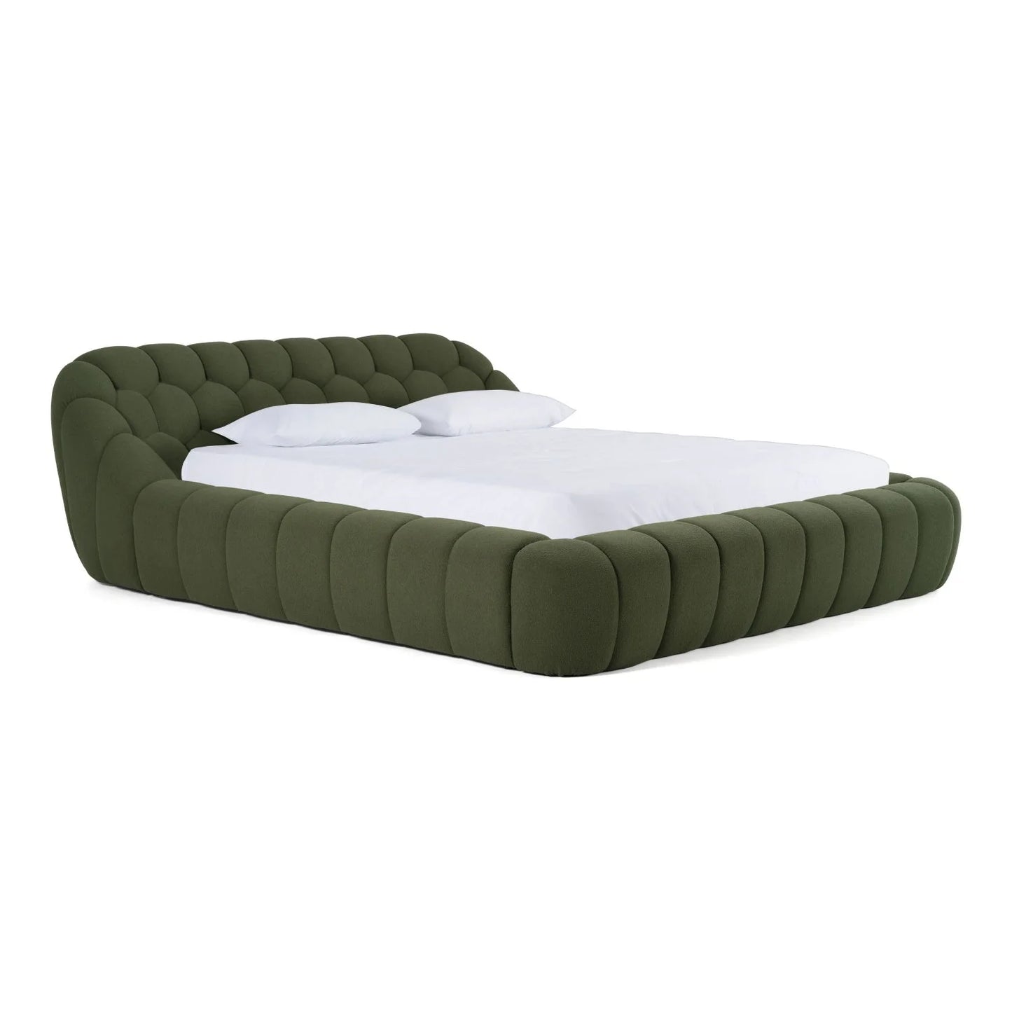 Luxury Modern Green Hexagonal Tufted Bed European Style for Villa