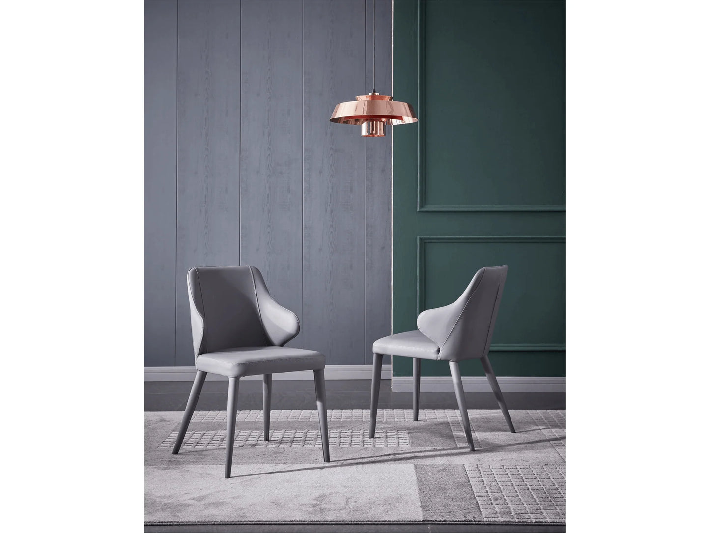 Luxury Modern Grey Leather Dining Chair European Style for Villa